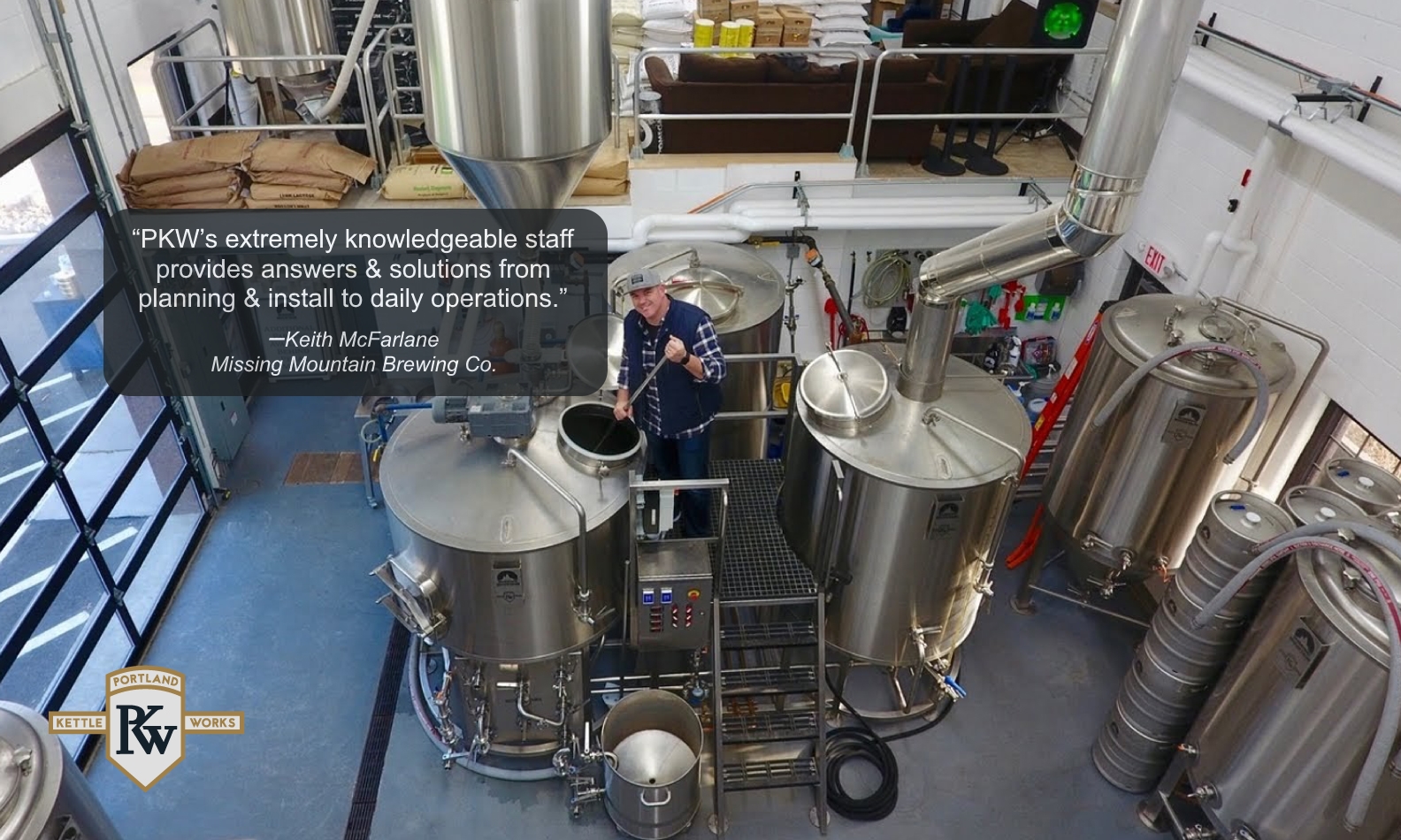 PKW Brewing Equipment at Missing Mountain Brewery with Client Testimonial