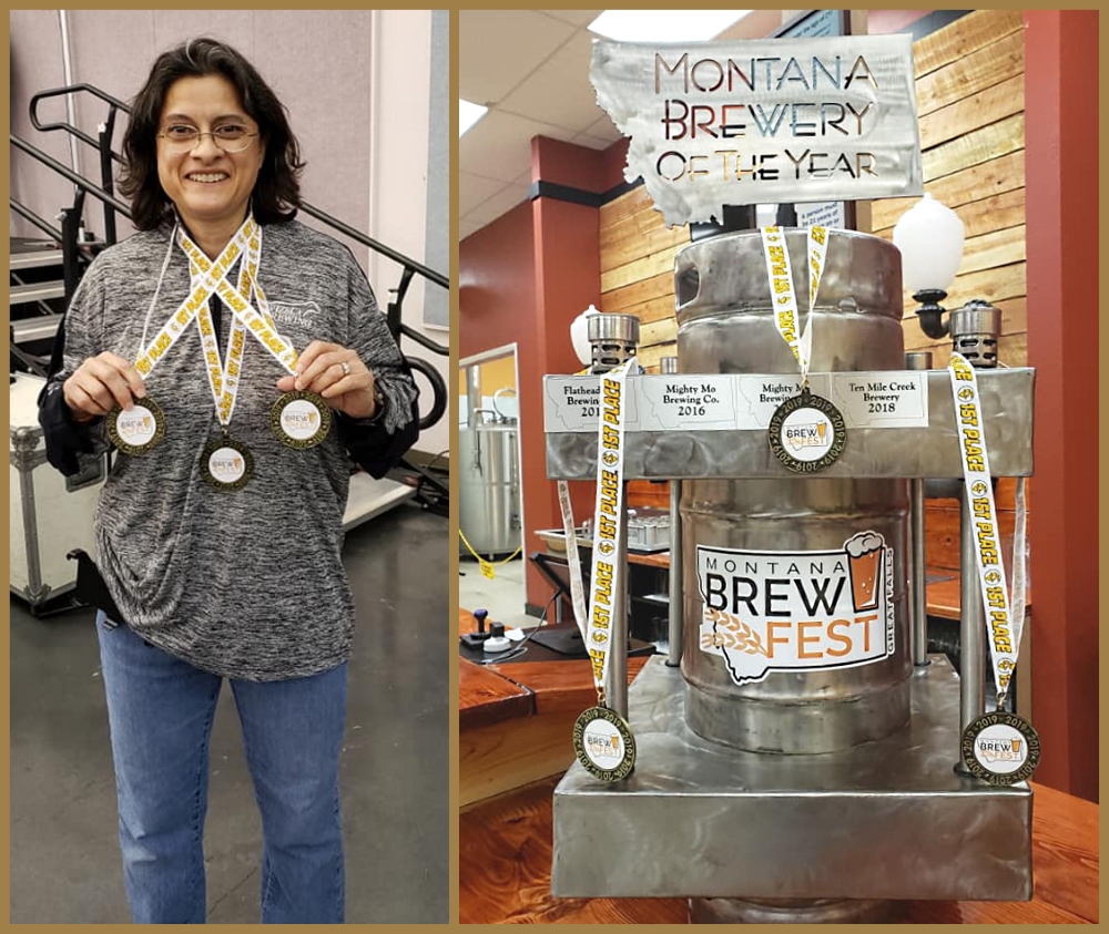Maria Naranjo, Vizsla Co-Owner with Trophy and Medals