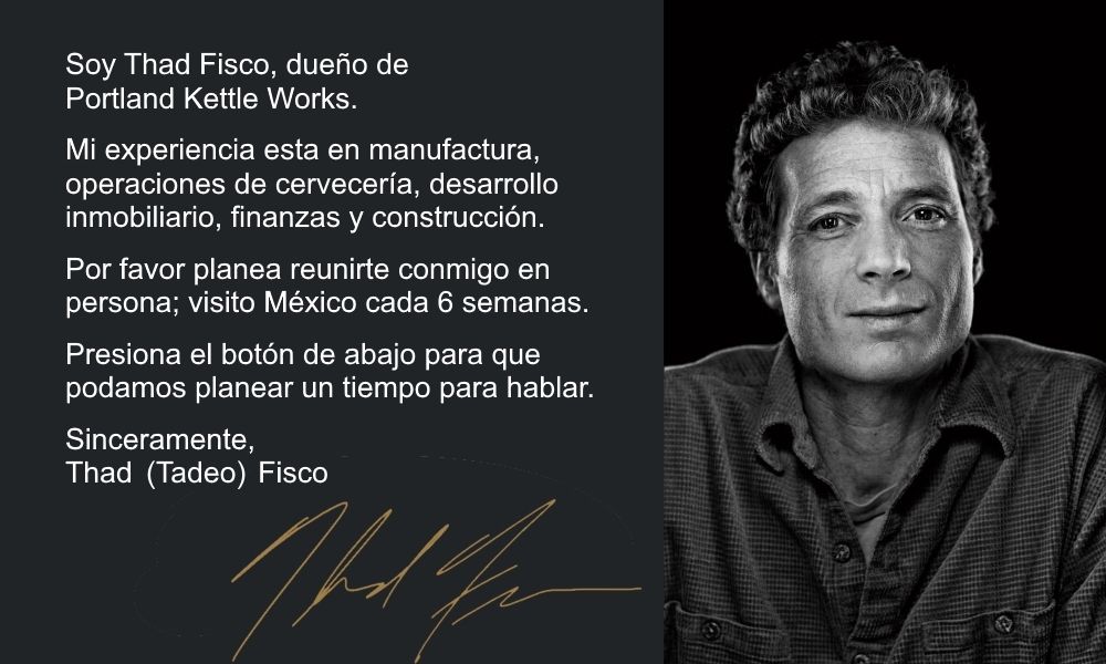 Soy Thad Fisco dueno de Portland Kettle Works